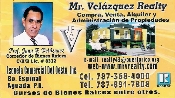 MR VELAZQUEZ REALTY, Profesor Juan Francisco Velzquez Cabn Puerto Rico