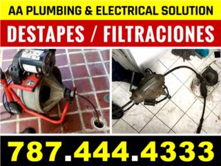 Destape / Deteccion / Filtracion  Puerto Rico AA Plumbing & Electrical Soluctions
