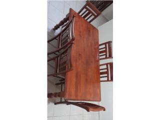 mesa de comedor madera de 6 sillas, Puerto Rico