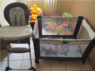Corral y silla de comer 4 en 1 para niño, Puerto Rico