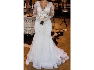 Traje de novia: Size 8 (Como nuevo) $449, Puerto Rico