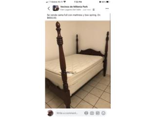 Cama de pilares full con matress , Puerto Rico