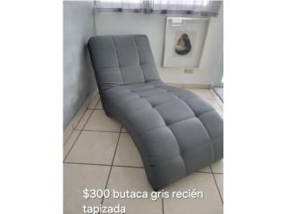 Silla lounge color gris tapizado nuevo, Puerto Rico