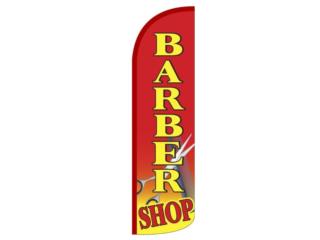 Banner Barber Shop 3 x 11.5 RD/YW/WH/BLU, Puerto Rico