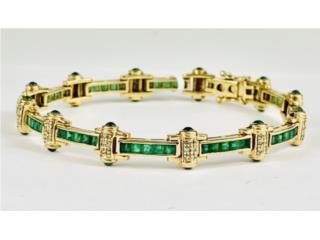 PULSERA ESMERALDAS  14KT