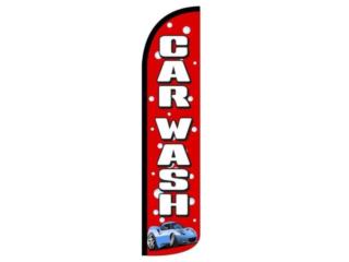 BANNER CAR WASH  3 X 11.5 RD/WH/BLU, Puerto Rico