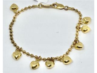 PULSERA CORAZONES 18KT, Puerto Rico