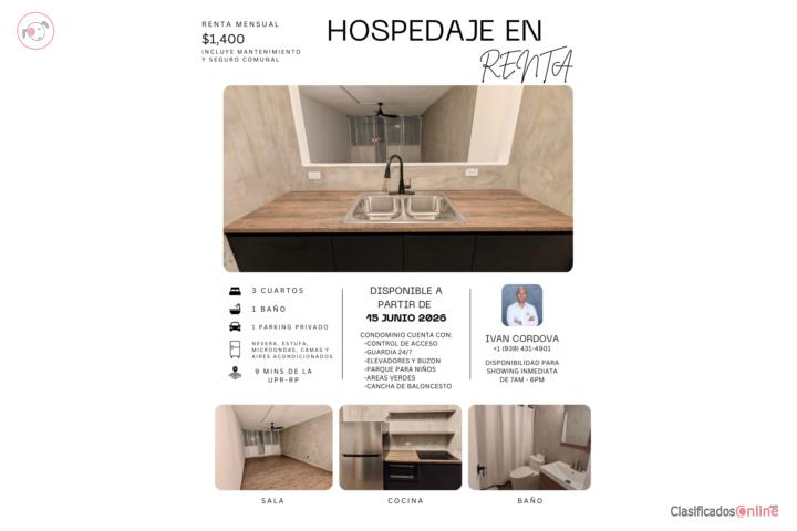 SE RENTA HOSPEDAJE UNIVERSITARIO - SAN JUA