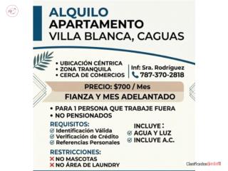 Villa Blanca Incluye Agua y Luz