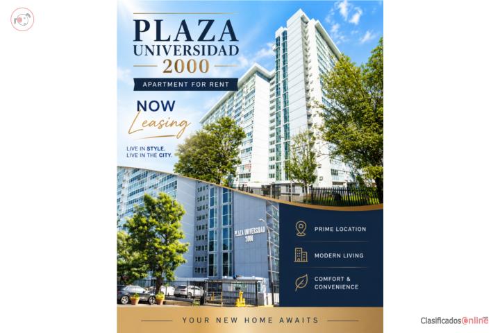 Plaza Universidad 2000 2h/1b + Internet WAO!