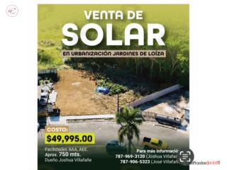 Solar Aprox.750mts. Urb.jardines de Loiza 