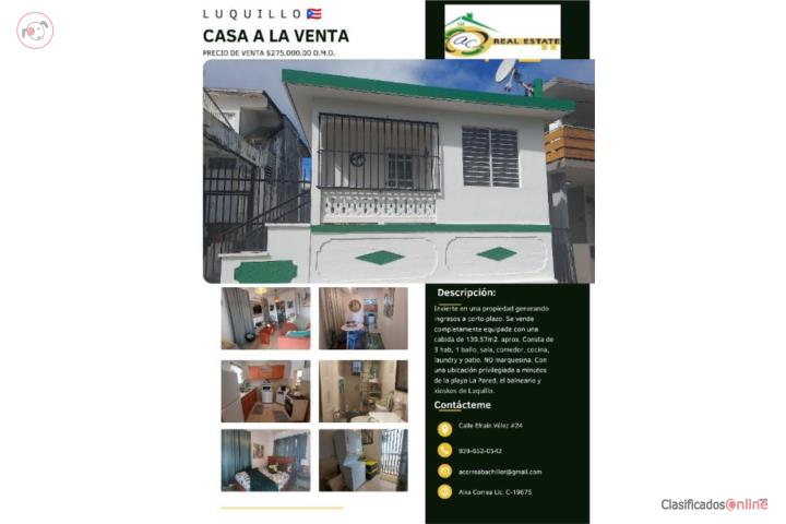 Invierte en casa terrera en Luquillo