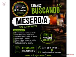 Mesero-a vie, sáb y dom