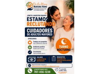 Cuidadores de adultos mayores para turno nocturno