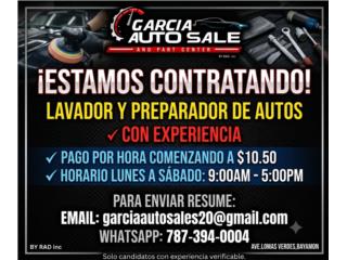 Buscamos Lavador y Preparador de autos 