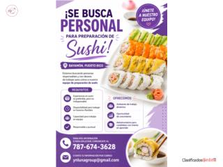 Se busca personal para preparaci�n de Sushi