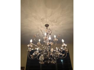 Candelabro Bronce y Cristal 12 luces