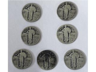 Lote 7 Monedas Quarter Standing Liberty , Puerto Rico