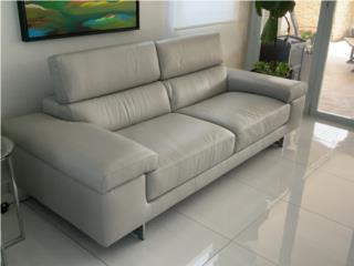 Sofa gris en piel Natuzzi 