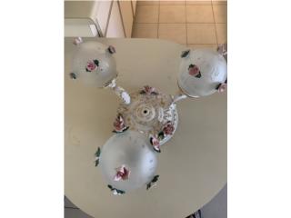 LAMPARA CAPODIMONTE DE 3 GLOBOS