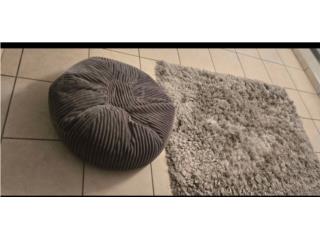 Bean bag y alfombra gris