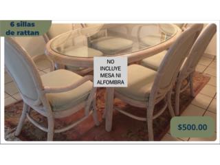 Rattan 6 sillas de espaldar alto 
