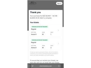 2 Boletos - Bad Bunny Residency, Puerto Rico