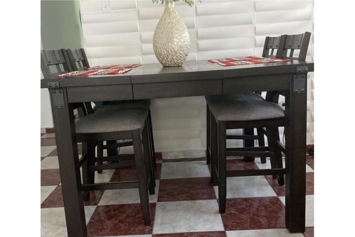 Juego de comedor gris & Brown como nuevo