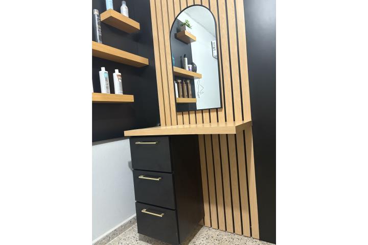 Estación para salón de belleza full PVC nuevo