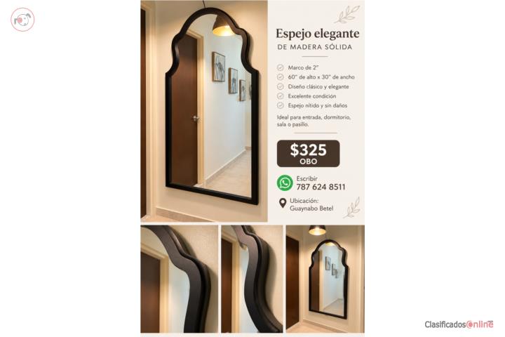 Espejo de madera sólida  60 Alto x 30 , Puerto Rico