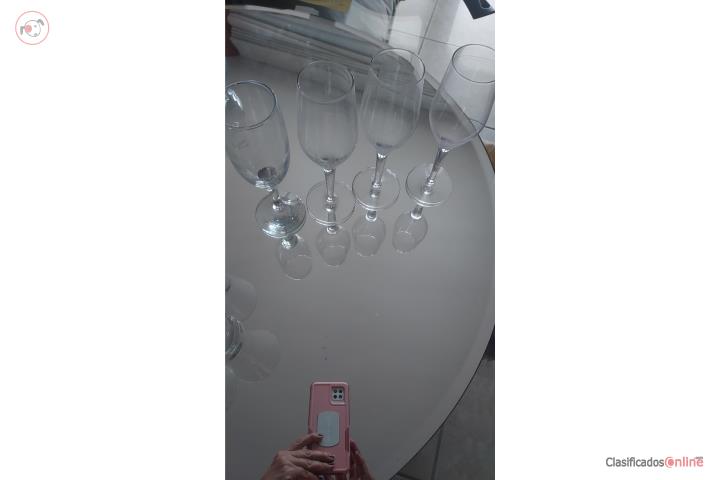 4 Copas para champagne en cristañ, Puerto Rico