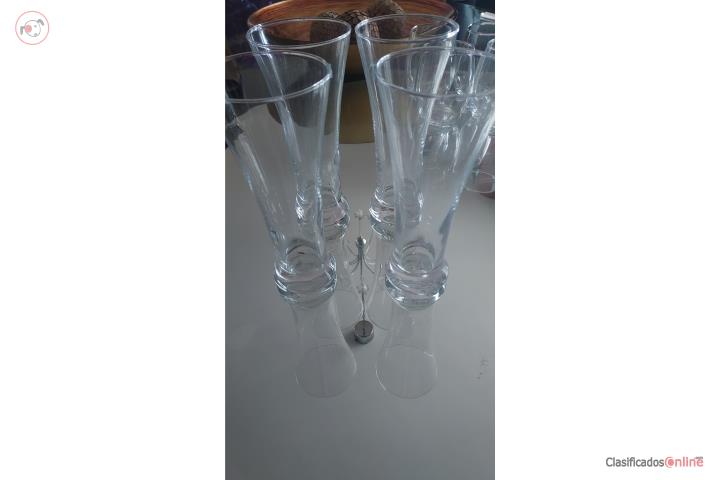 4 vasos de cristal modernos altos , Puerto Rico