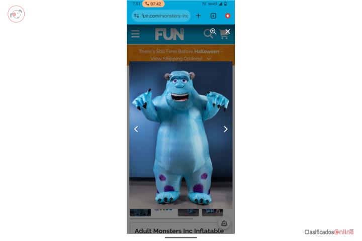 Disfraz inflable sulley adulto , Puerto Rico