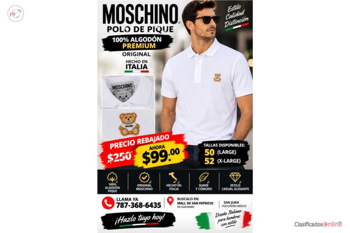 Polo Italiano MOSCHINO ITALUANO TALLA L U X-L, Puerto Rico