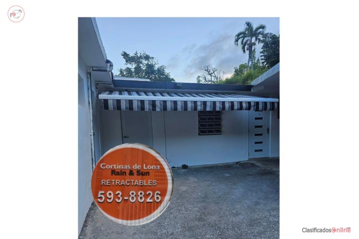 Cortina Retractable usada con tela nueva cabo, Puerto Rico