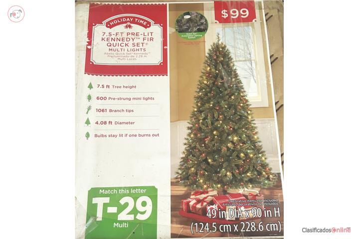 Árbol de Navidad Prelit 7.5 pies, Puerto Rico