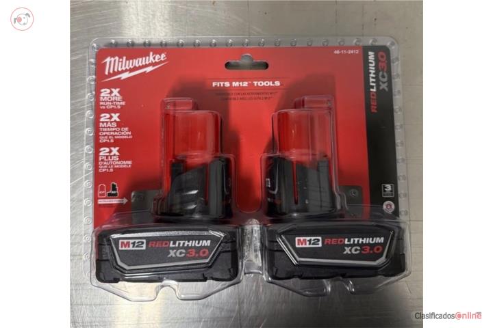 Baterias 12 voltios Milwaukee 2 x ORIGINALES, Puerto Rico