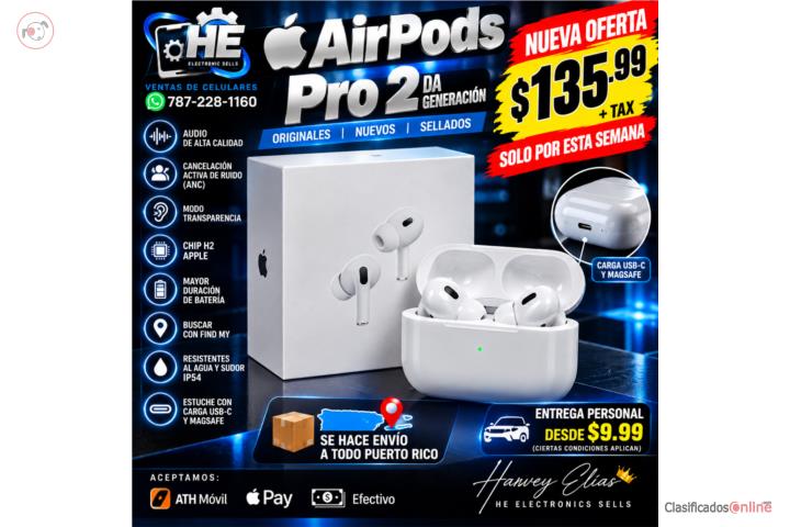 AirPods Pro 2da Gen Nuevos Sellados , Puerto Rico