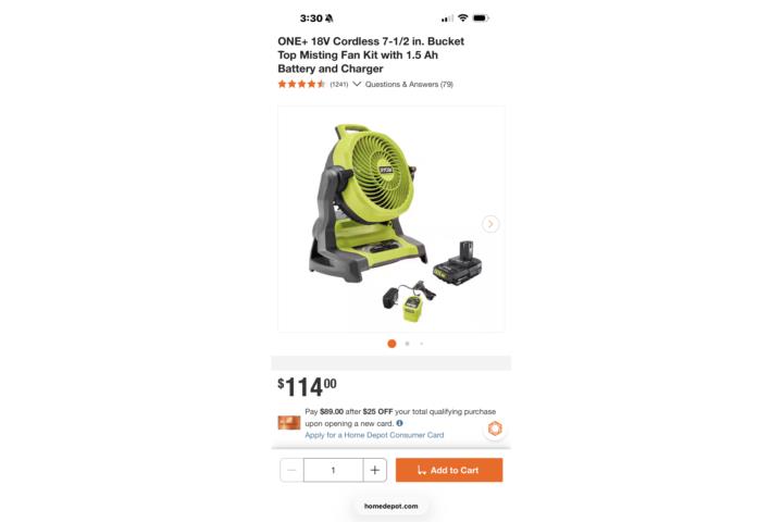 Abanicos Ryobi con sus ccargadores y baterías