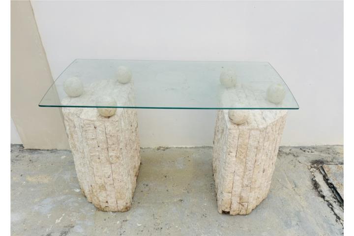 Mesa con tope en cristal