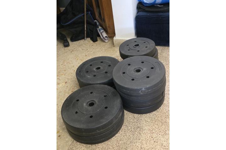 Set de 200lb pesas plasticas, Puerto Rico