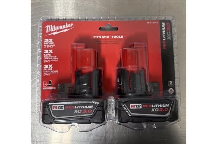Baterias 12 voltios Milwaukee set de 3.0ah OR