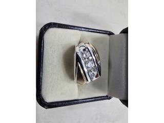 Sortija 1ctw 3 diamantes grandes 14k, Puerto Rico