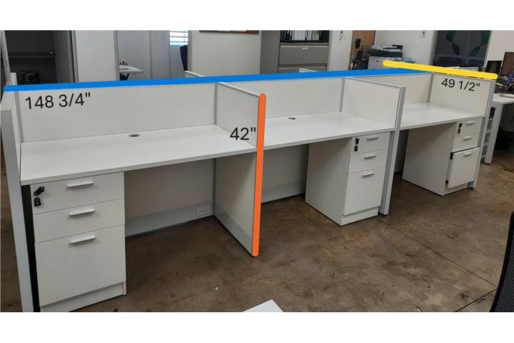 Escritorio modular de 6 cubículos (Usado), Puerto Rico