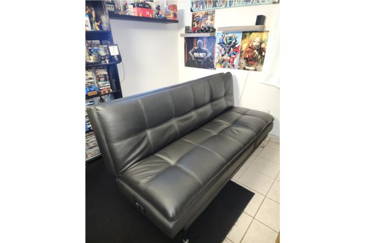 Sofacama Serta negro en piel, Puerto Rico