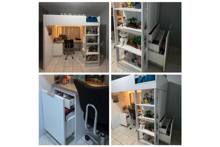 Cama Twin y escritorio abajo , Puerto Rico