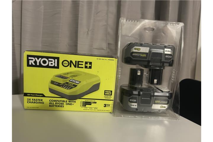 2 Baterias Ryobi 18V 6Ah + Cargador Ryobi, Puerto Rico