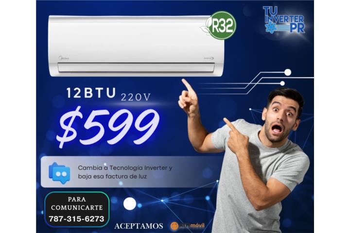 Aire Acondicionado Inverter 12btu 220v NUEVO, Puerto Rico