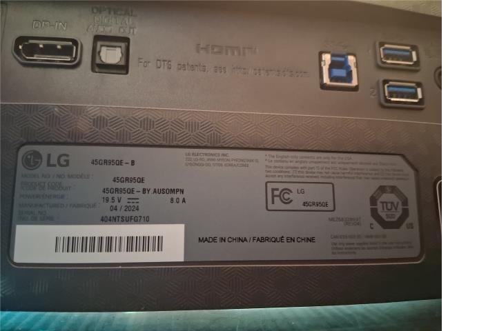 GAMER CURVED MONITOR MOD.LG 45GR95QE-B, Puerto Rico