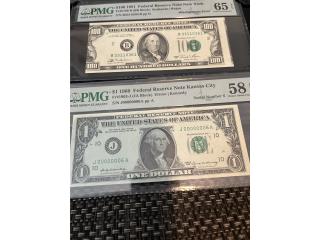 Dos billetes de colecci�n serie00000006, Puerto Rico